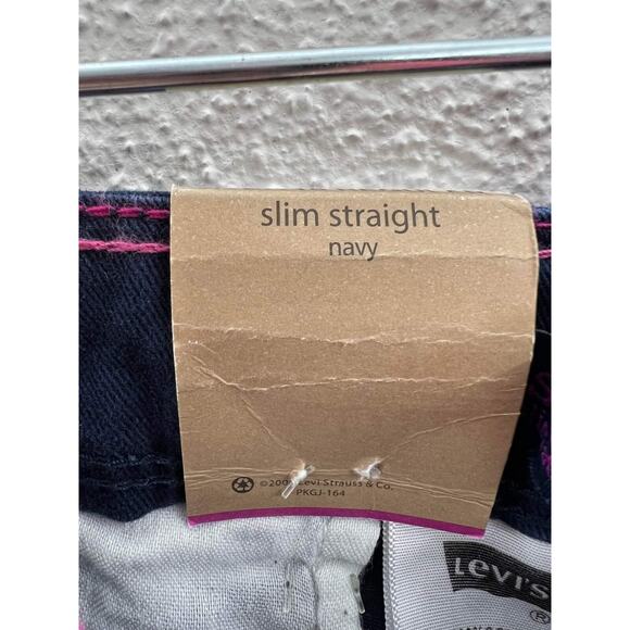 NWTs Children Girls Levi Jean Navy Blue Slim Straight Fit Jeans Size 16 Regular - Picture 6 of 16